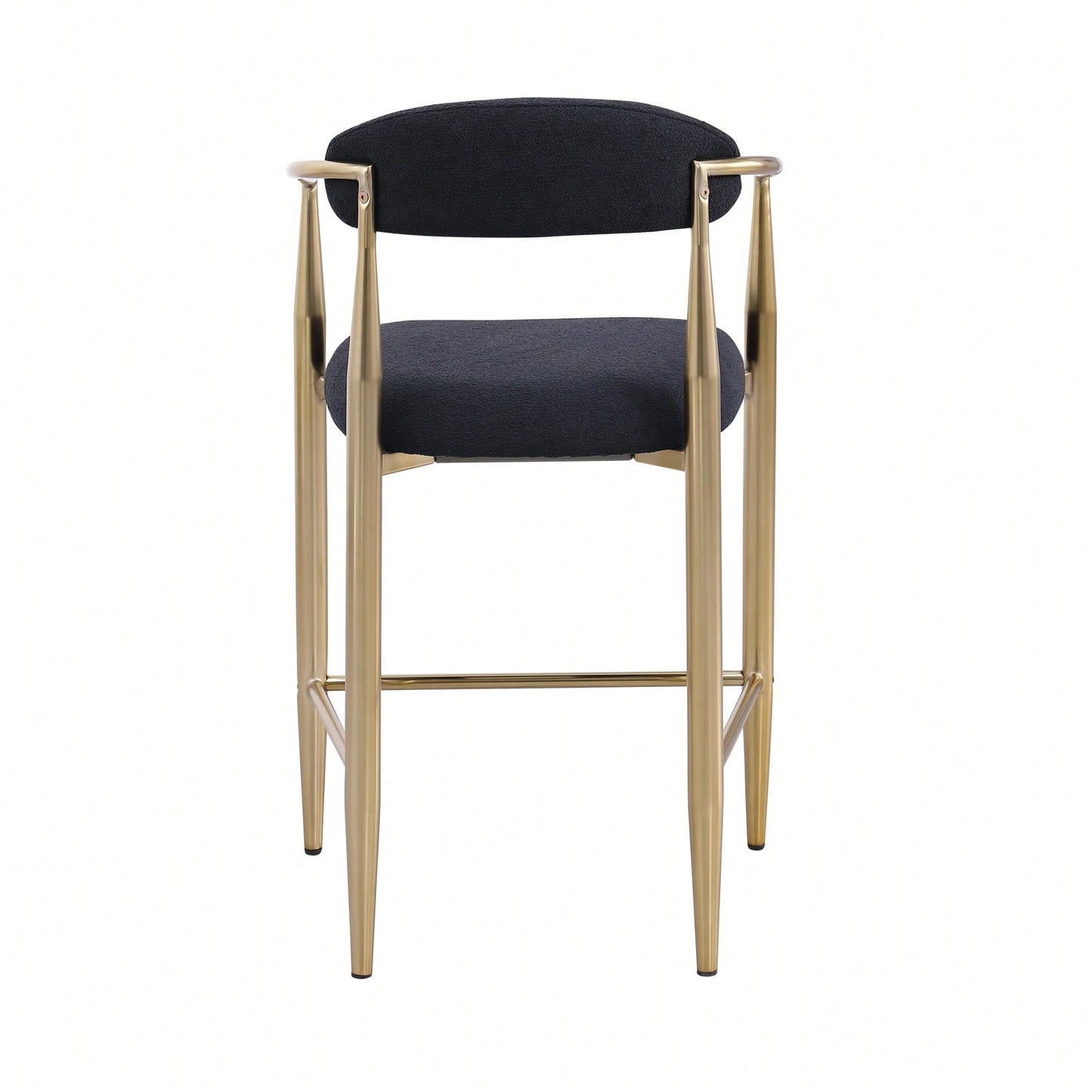 Set Of 2 Modern Upholstered Bar Stools With Metal Frame Vintage High Island Chairs For Kitchen Dining Room Home Pub