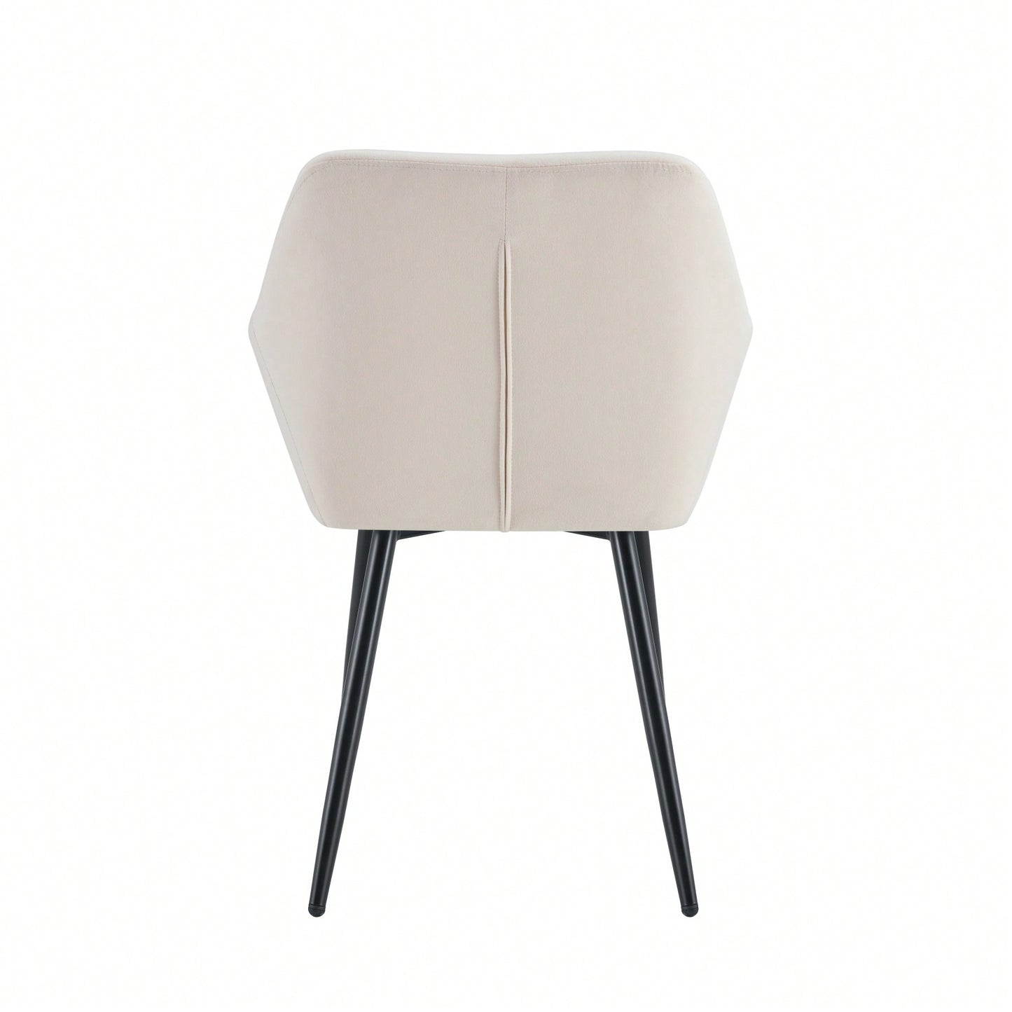 Set Of 2 Velvet Beige Accent Arm Chairs With Strong Black Metal Legs For Modern Living Room Dining Room Club Guest Seating