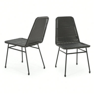 Set Of 2 Dark Brown Dining Chairs For Modern Home Decor