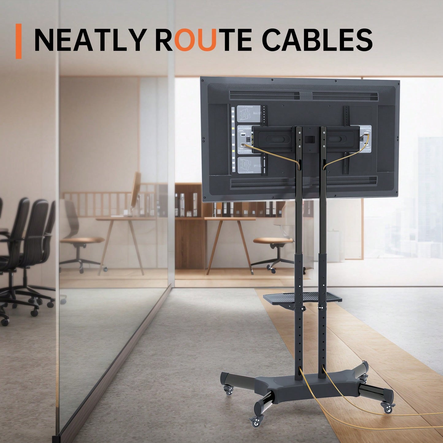 Height Adjustable Universal Swivel TV Stand For 32-80 Inch TVs With Tilt VESA 600x400mm Black