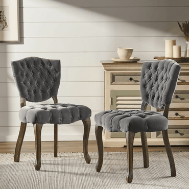 Elegant Tufted Accent Chairs Set Of 2 For Living Room Or Bedroom Decor