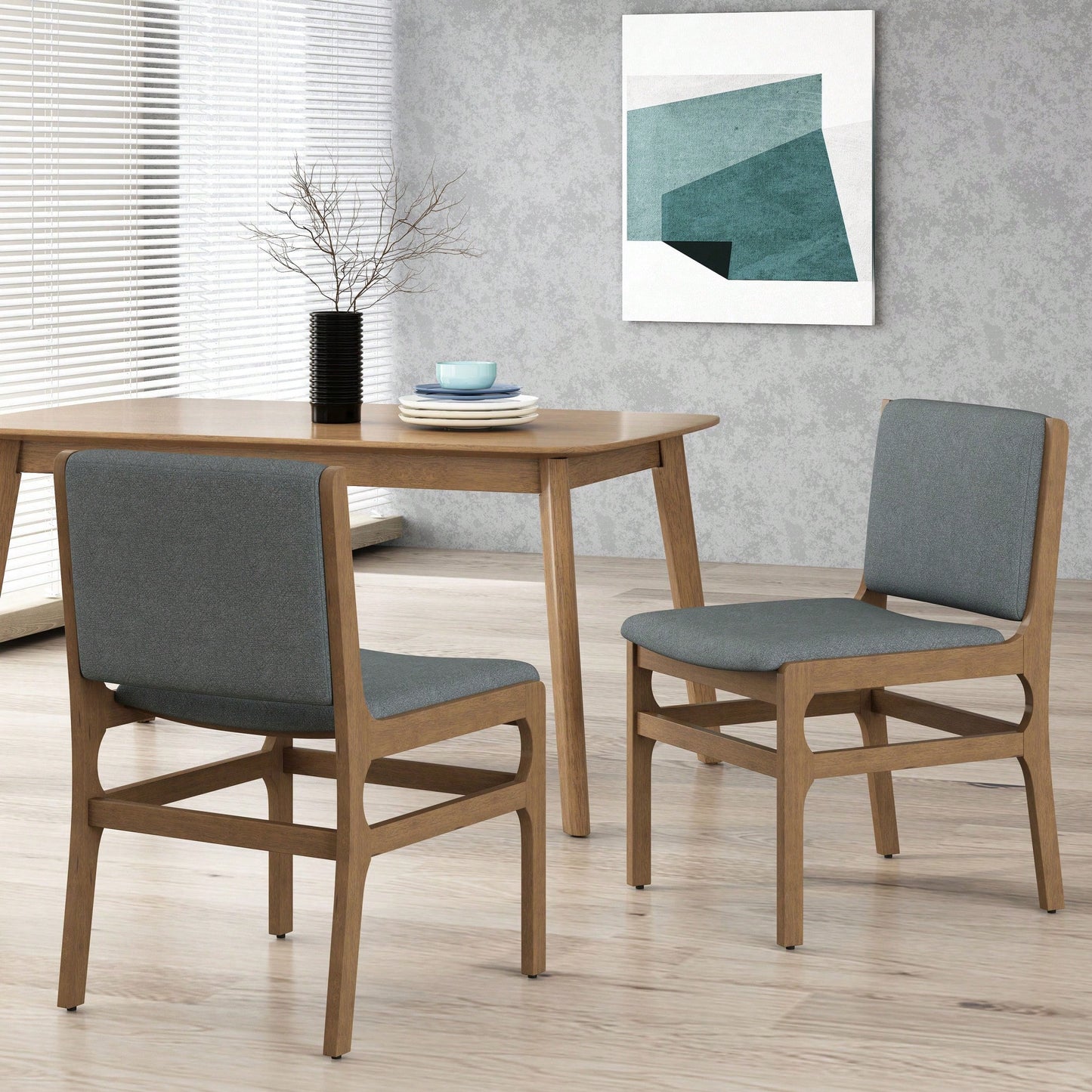 Set Of 2 Elegant Upholstered Dining Chair With Modern Design And Sturdy Frame