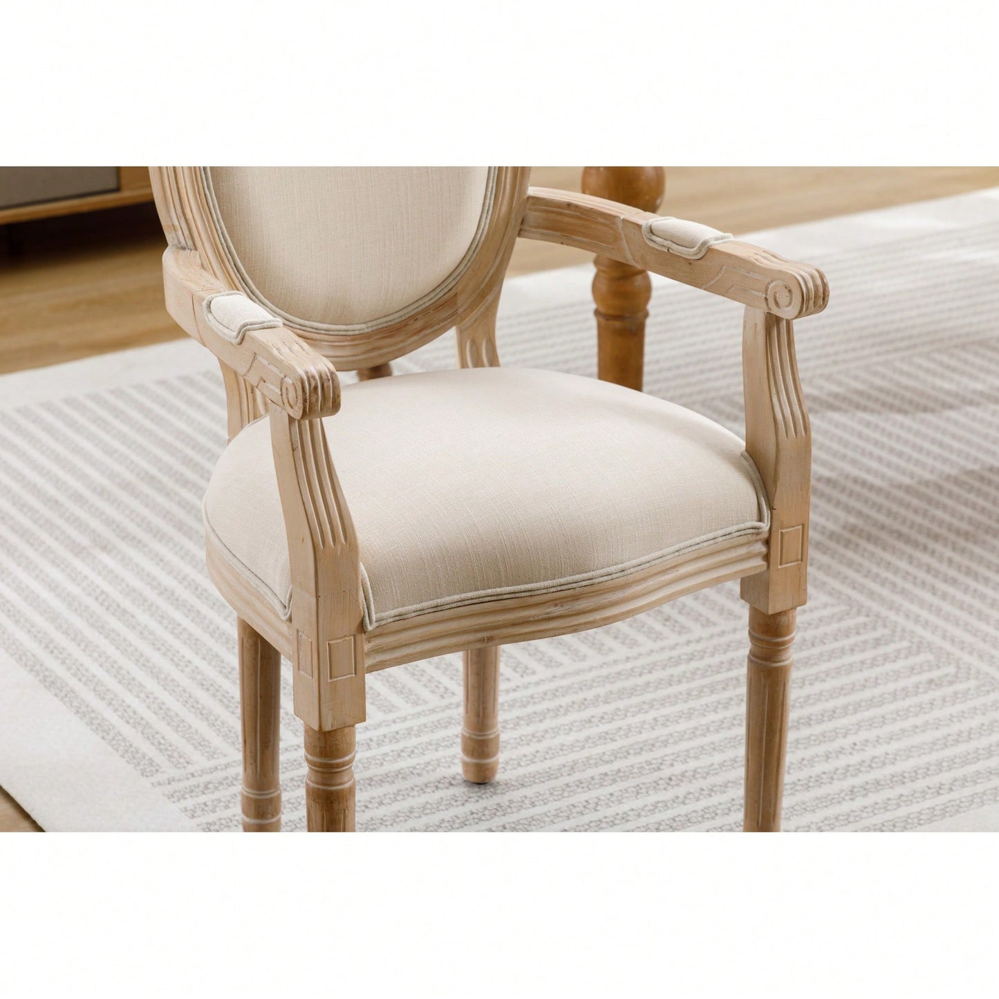 Elegant Cream Solid Wood Dining Chairs Set Of 2 For Timeless Home Decor