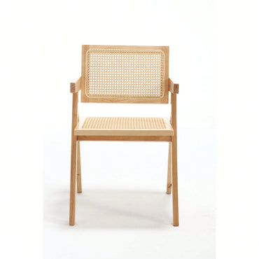 Handmade Solid Wood Cane Dining Chairs Set Of 2 For Living Room Dining Room Balcony And Garden Leisure