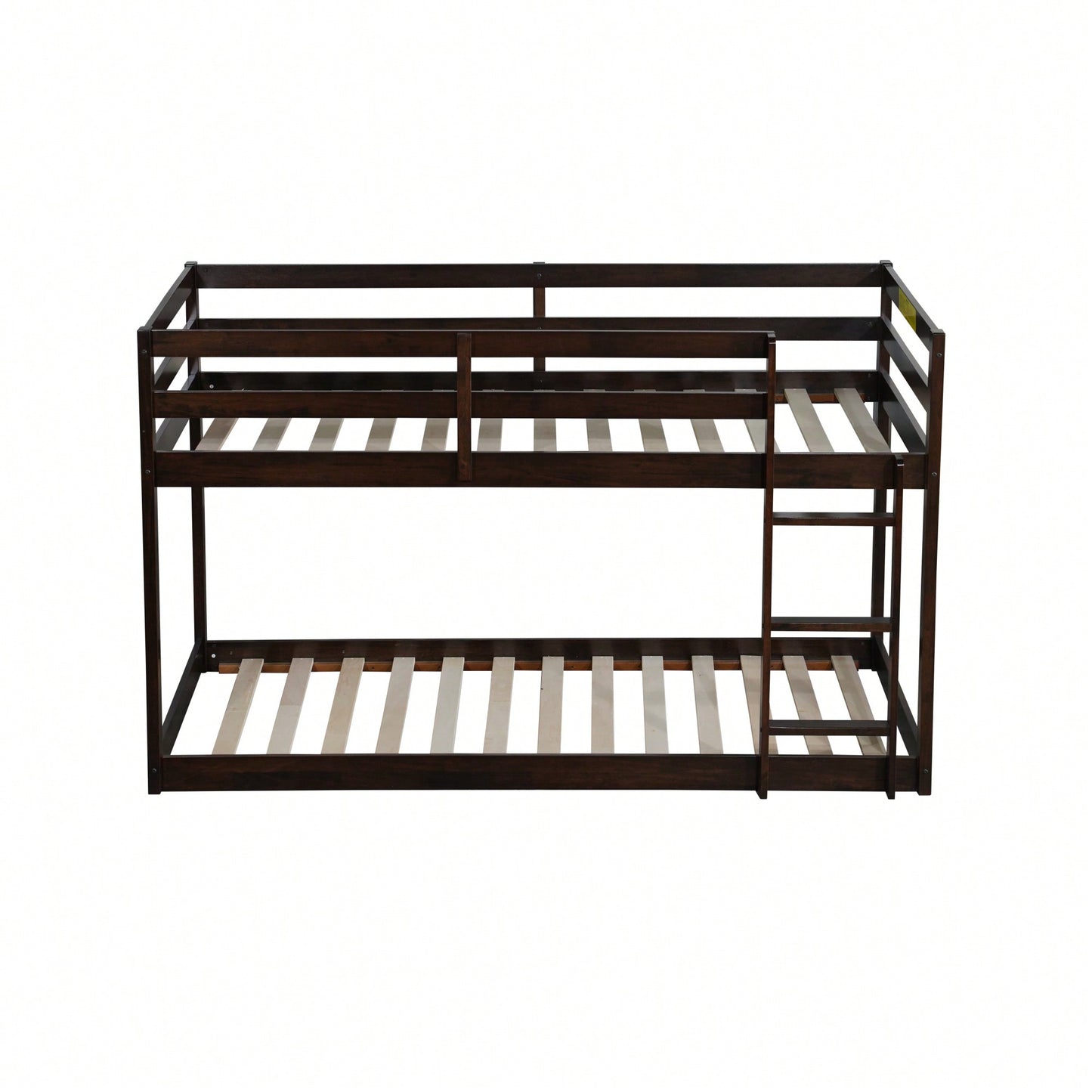 Solid Wood Twin Over Twin Loft Bed With Ladder And Reinforced Slats Natural