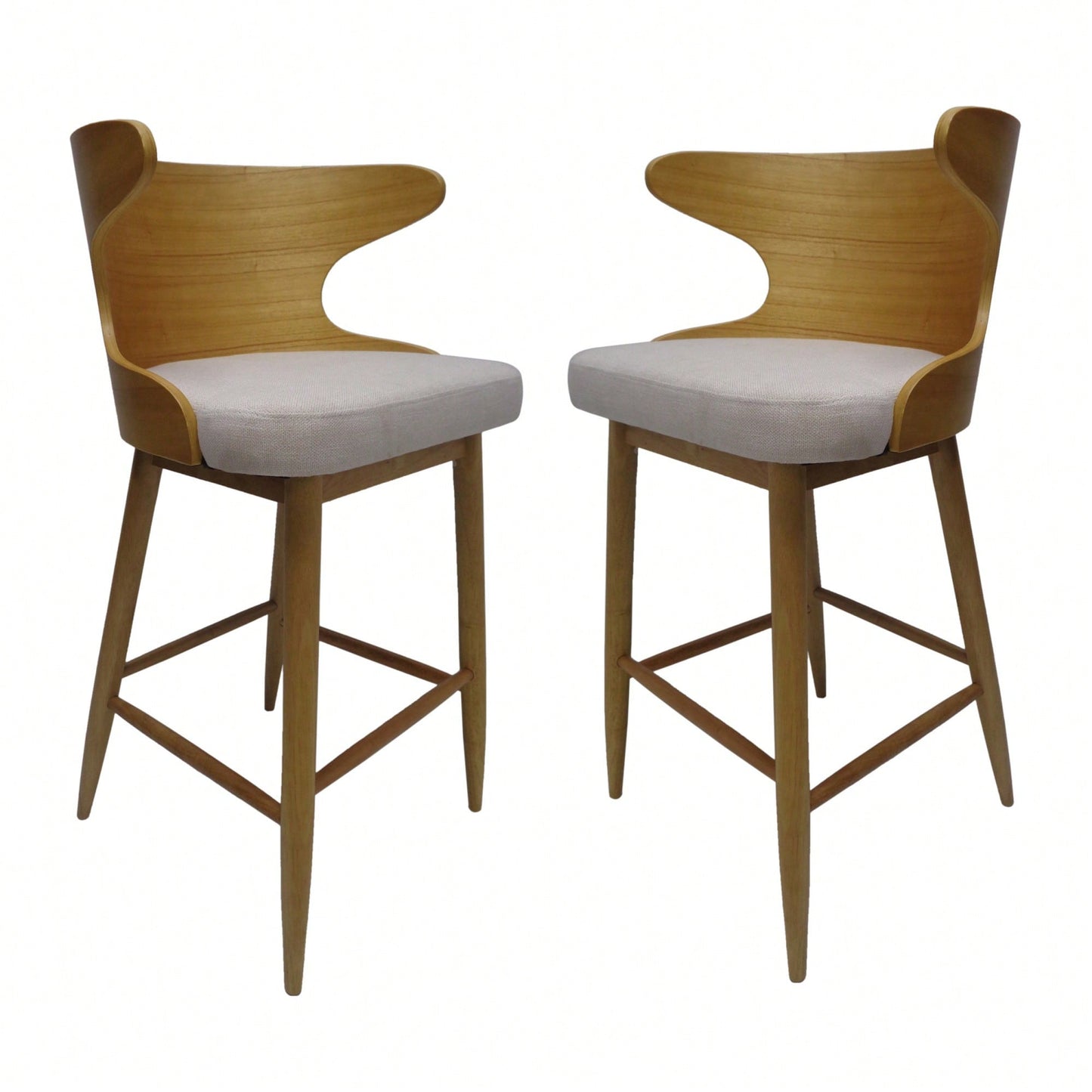 Set Of 2 Stylish Modern Bar Chair For Kitchen Or Home Bar Seating
