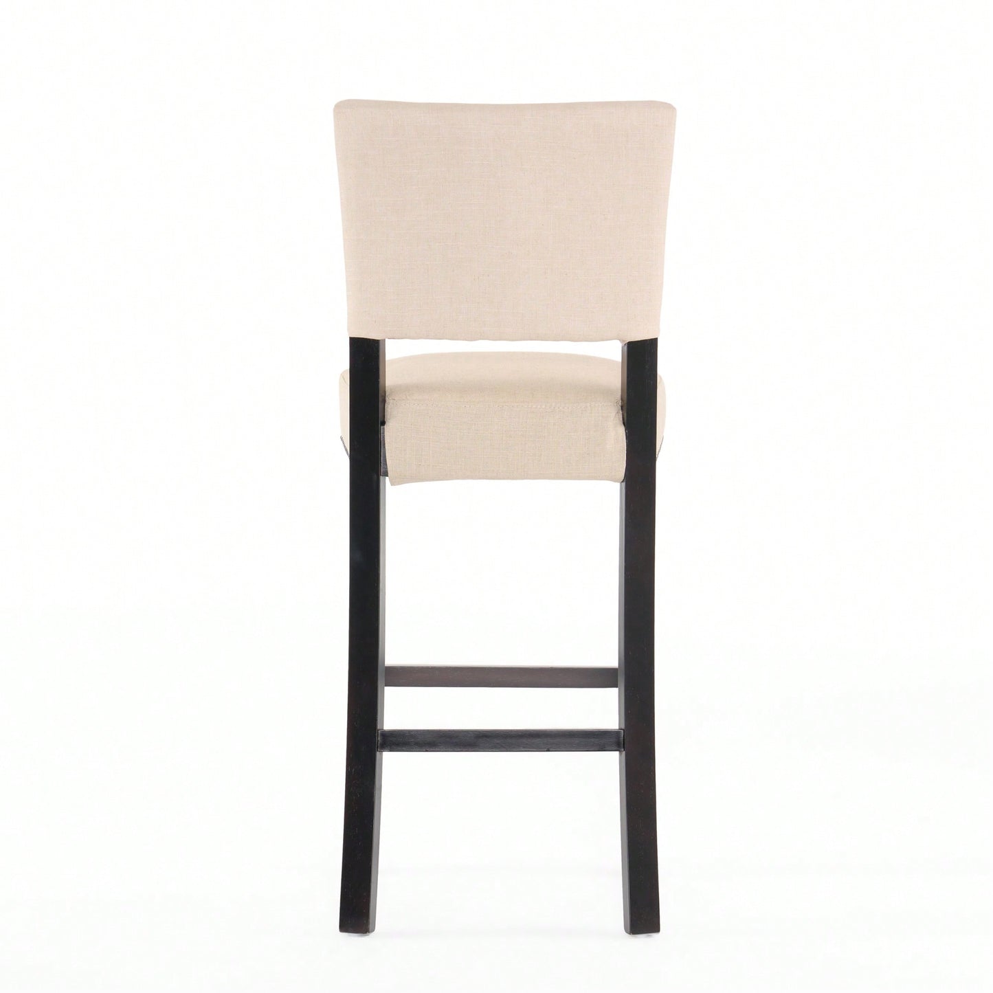 Set Of 2 Upholstered Barstools With Rivet Detail Wood Frame Fabric Cushion For Kitchen Island Dining Room Bedroom