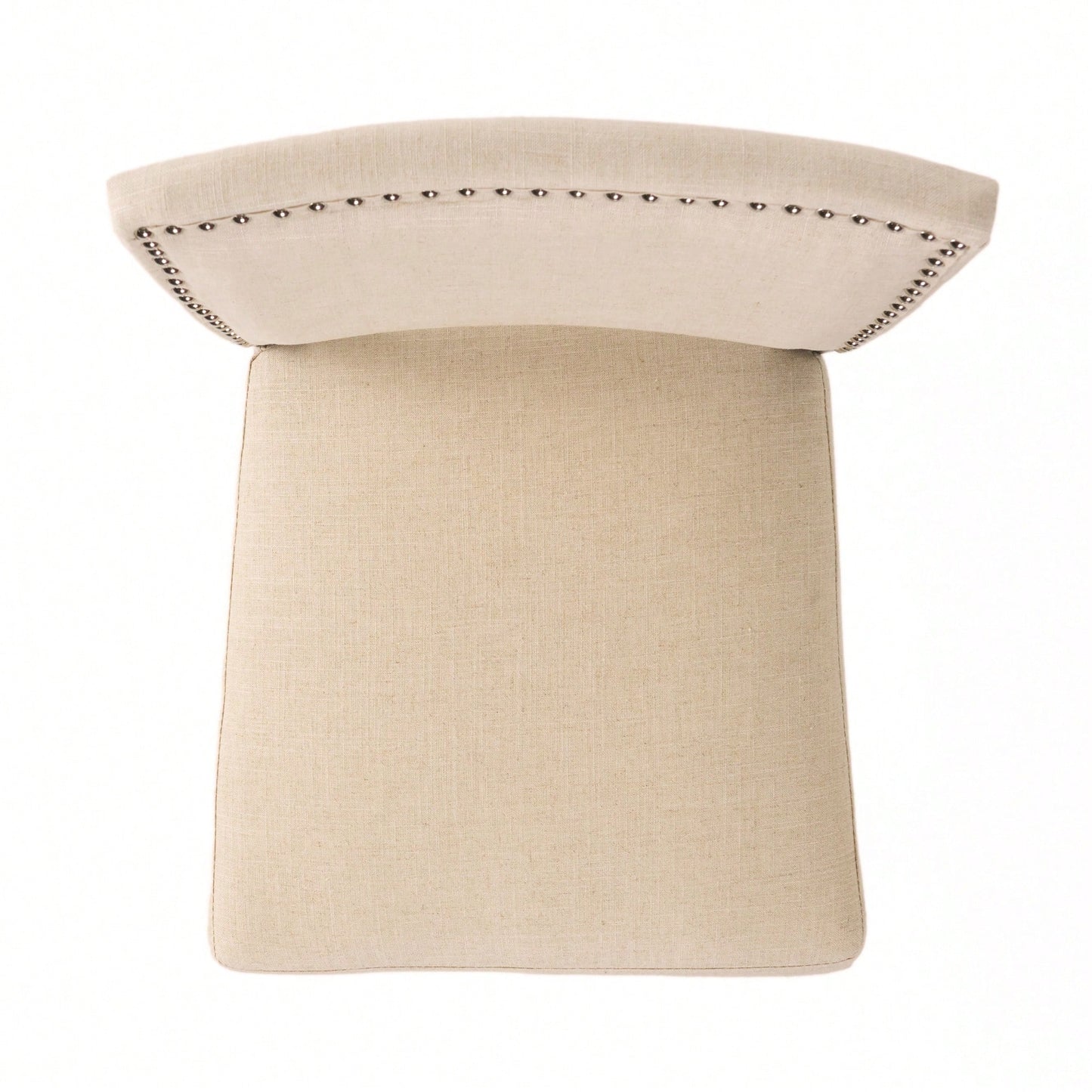 Set Of 2 Upholstered Barstools With Rivet Detail Wood Frame Fabric Cushion For Kitchen Island Dining Room Bedroom