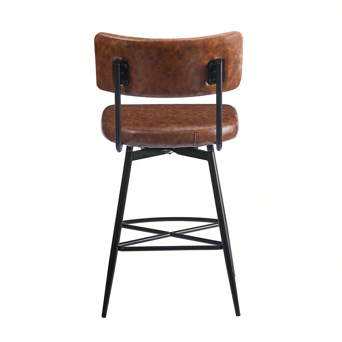 Set Of 2 Retro Swivel Counter Stools In Grey With Iron Frame PU Sponge Cushion And Footrest Ideal For Kitchen Dining Room And Bedroom