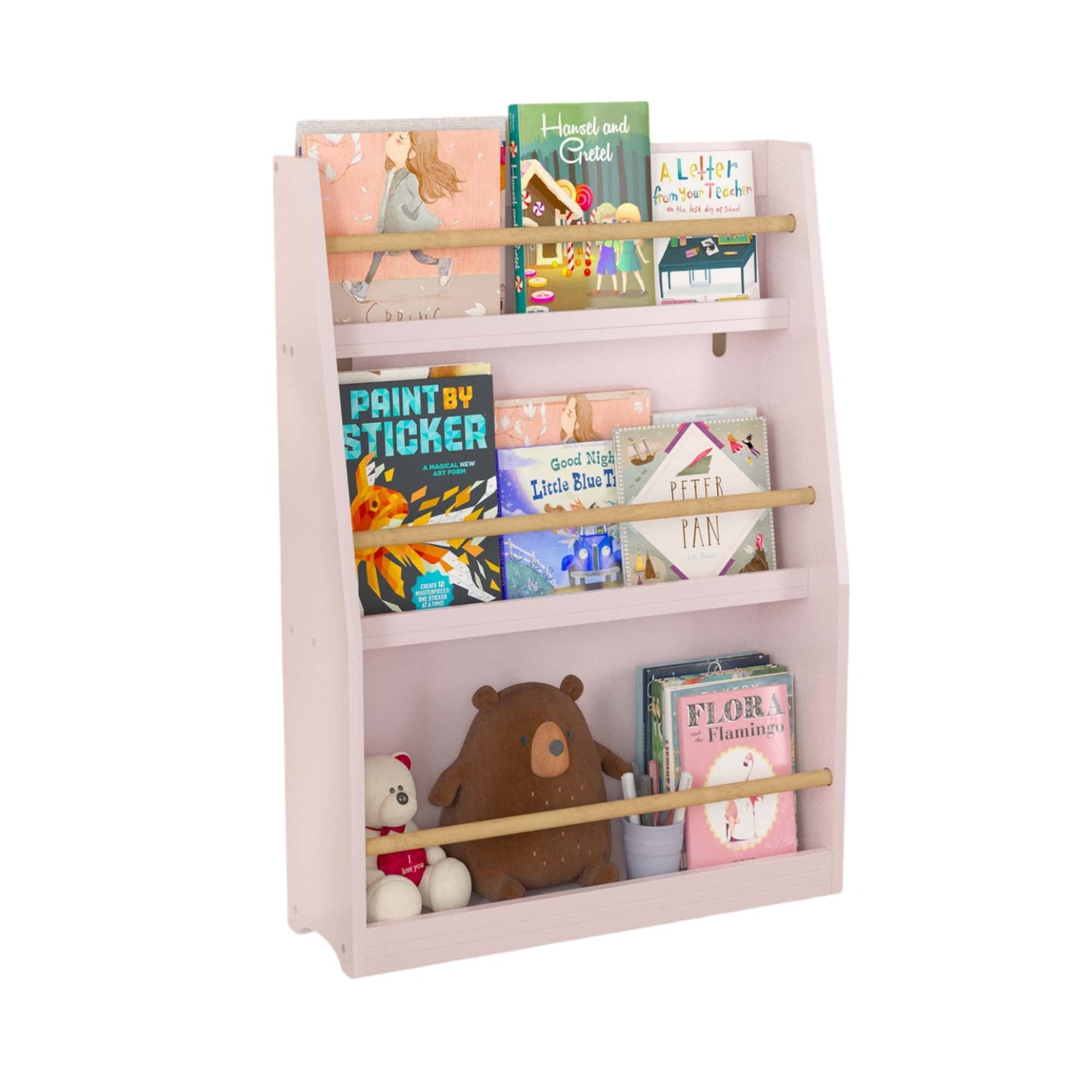 3 Tier Pink Kids Book Shelf For Organized Bedrooms Playrooms And Classrooms
