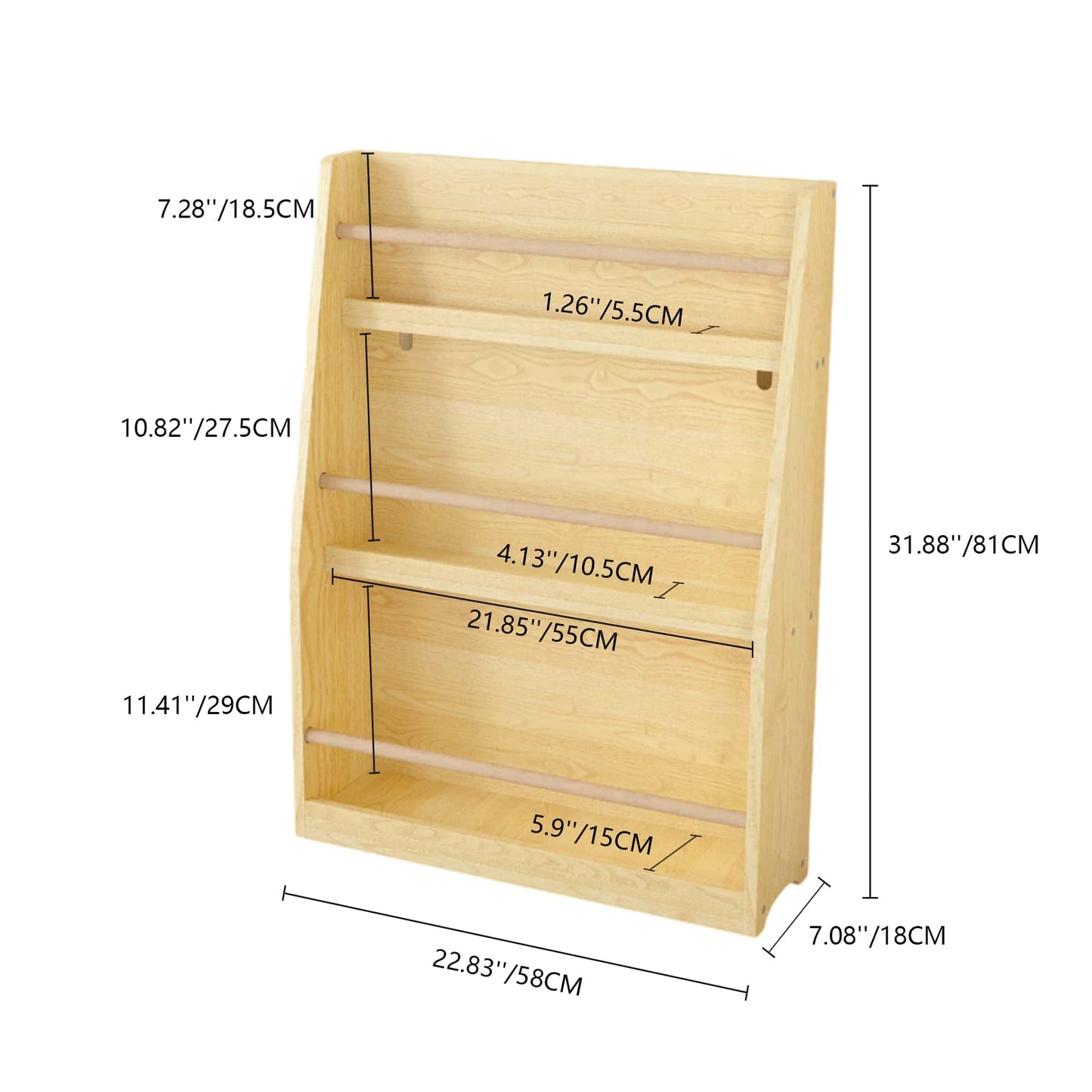 3 Tier Pink Kids Book Shelf For Organized Bedrooms Playrooms And Classrooms
