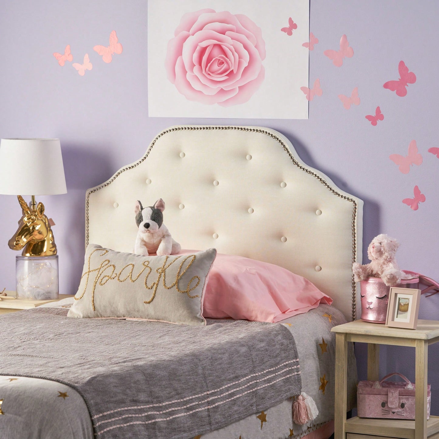 Stylish Twin Sized Headboard For Modern Bedrooms With Upholstered Design And Adjustable Height