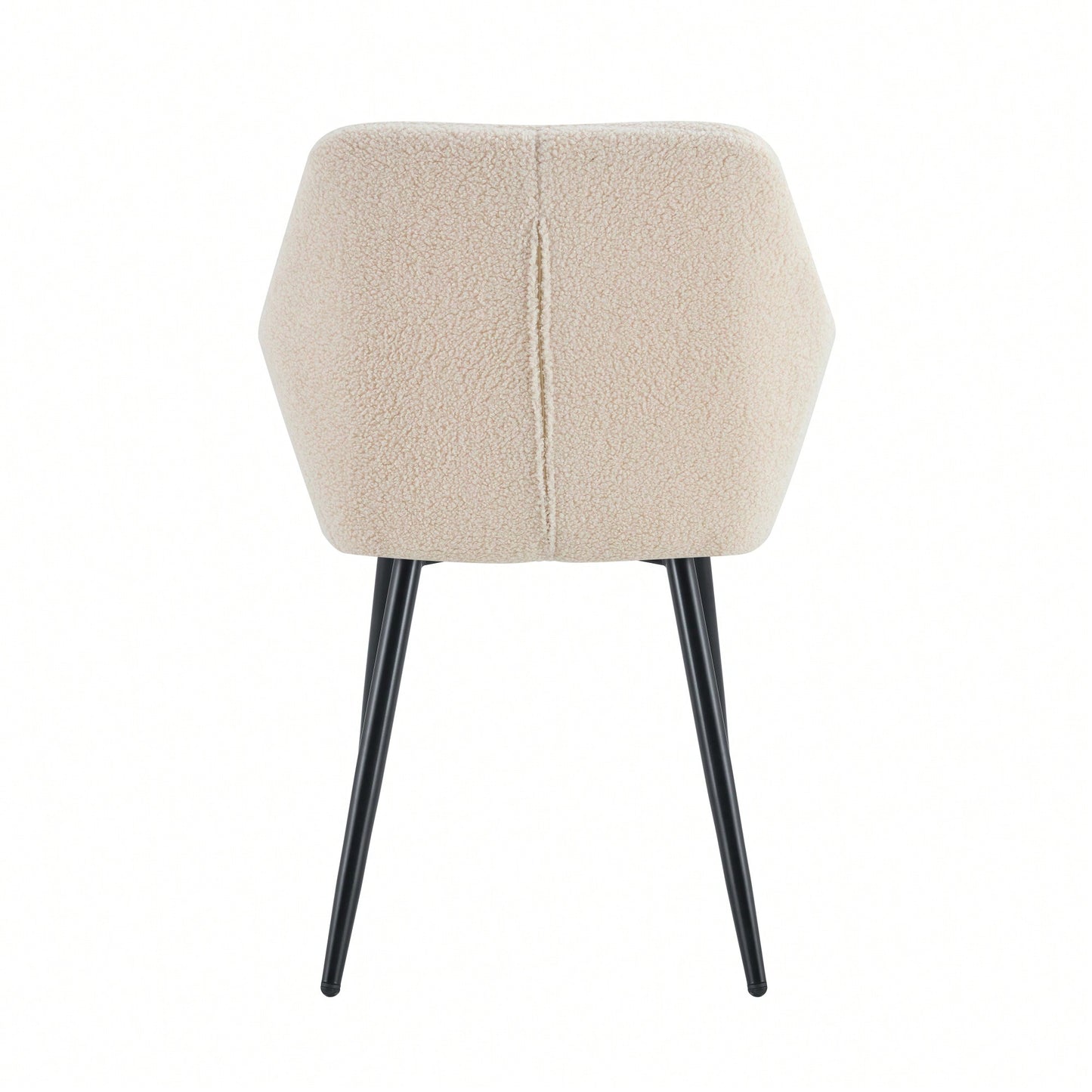 Teddy Fabric Accent Arm Chairs With Black Metal Legs Set Of 2 For Modern Living Room Dining Room Club Guest Seating Beige