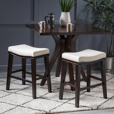 Set Of 2 Adjustable Height Modern Counter Stool With Comfortable Cushion And Stylish Design