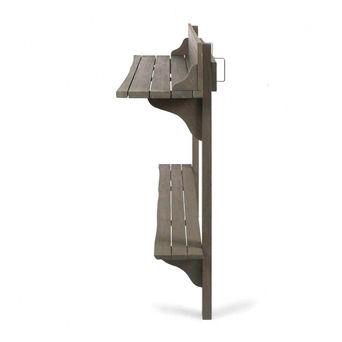 Outdoor Acacia Wood Balcony Bar Table Ideal For Patio And Garden Use Gray Finished