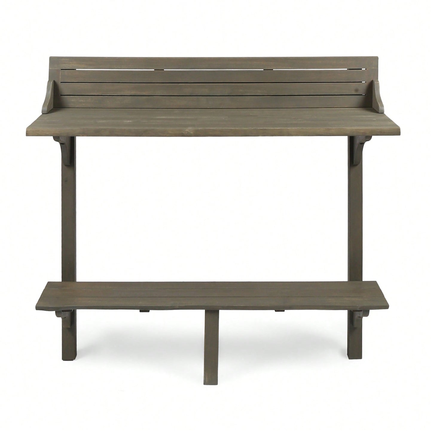 Outdoor Acacia Wood Balcony Bar Table Ideal For Patio And Garden Use Gray Finished