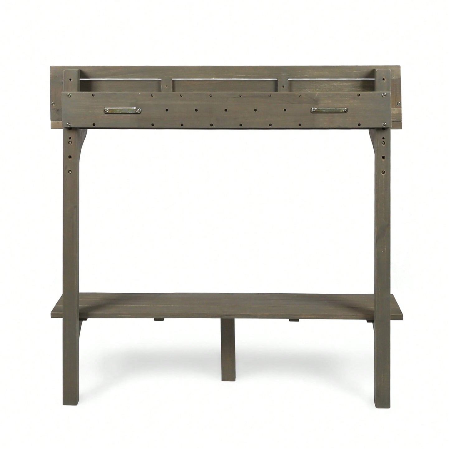 Outdoor Acacia Wood Balcony Bar Table Ideal For Patio And Garden Use Gray Finished