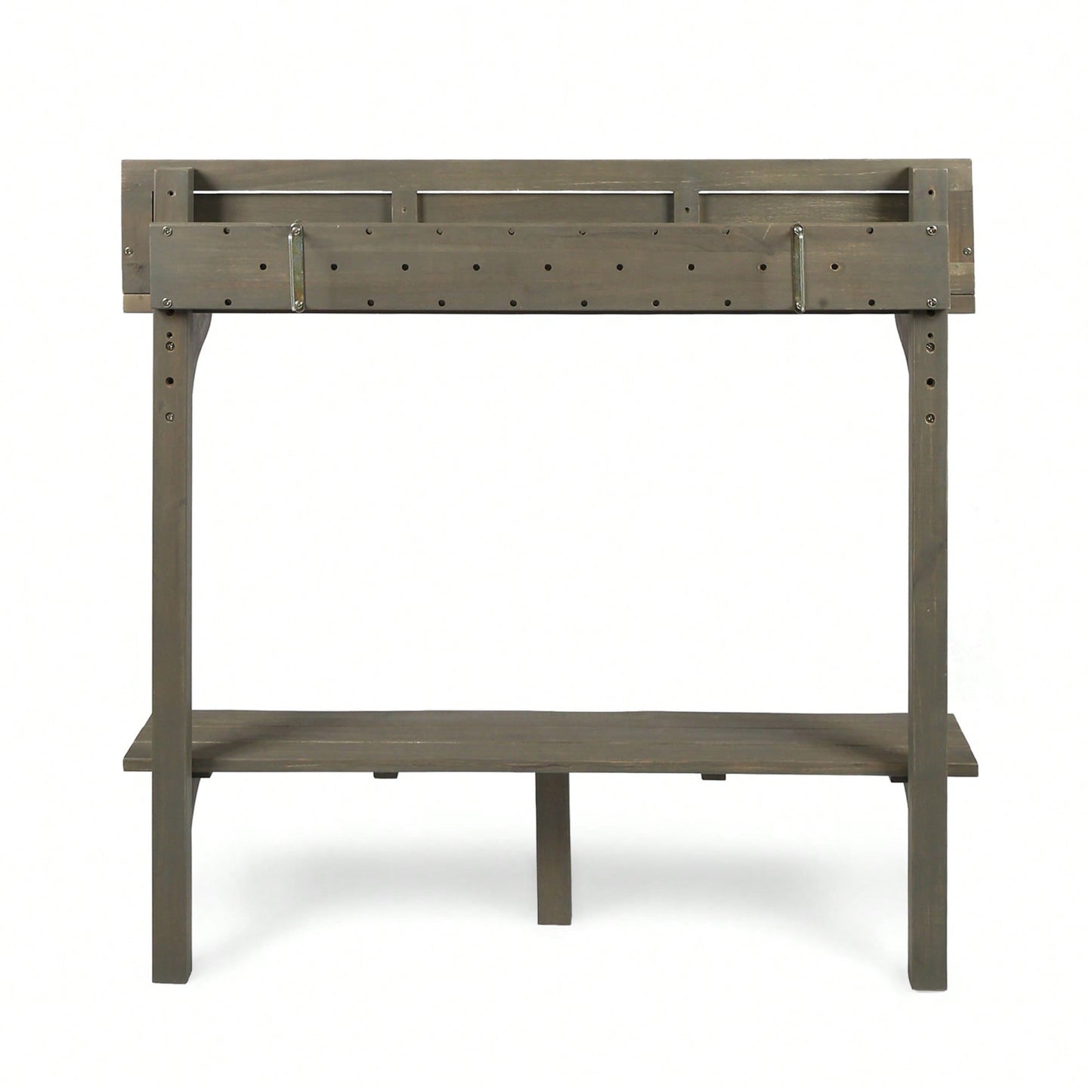 Outdoor Acacia Wood Balcony Bar Table Ideal For Patio And Garden Use Gray Finished