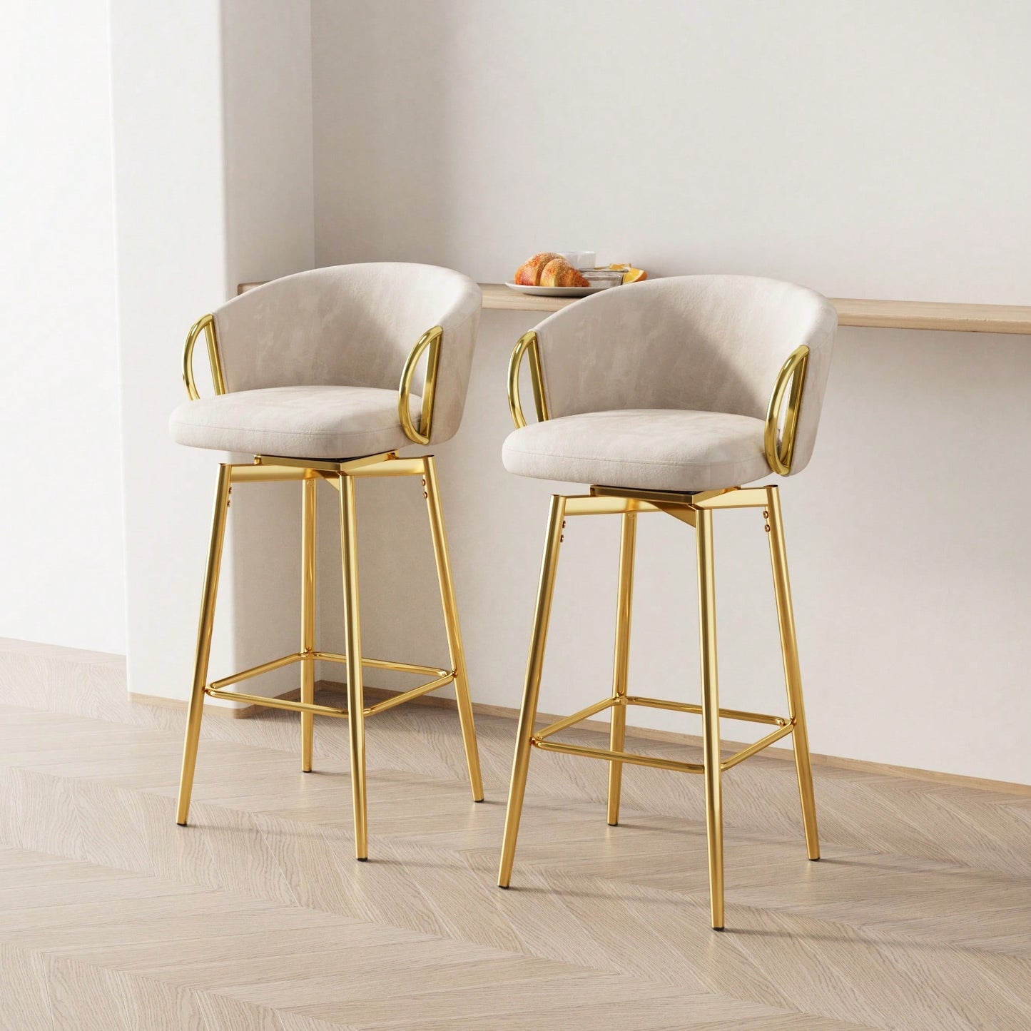 Set Of 2 Modern High Bar Chairs Comfortable Stools For Kitchen Counter Dining Restaurant Grey