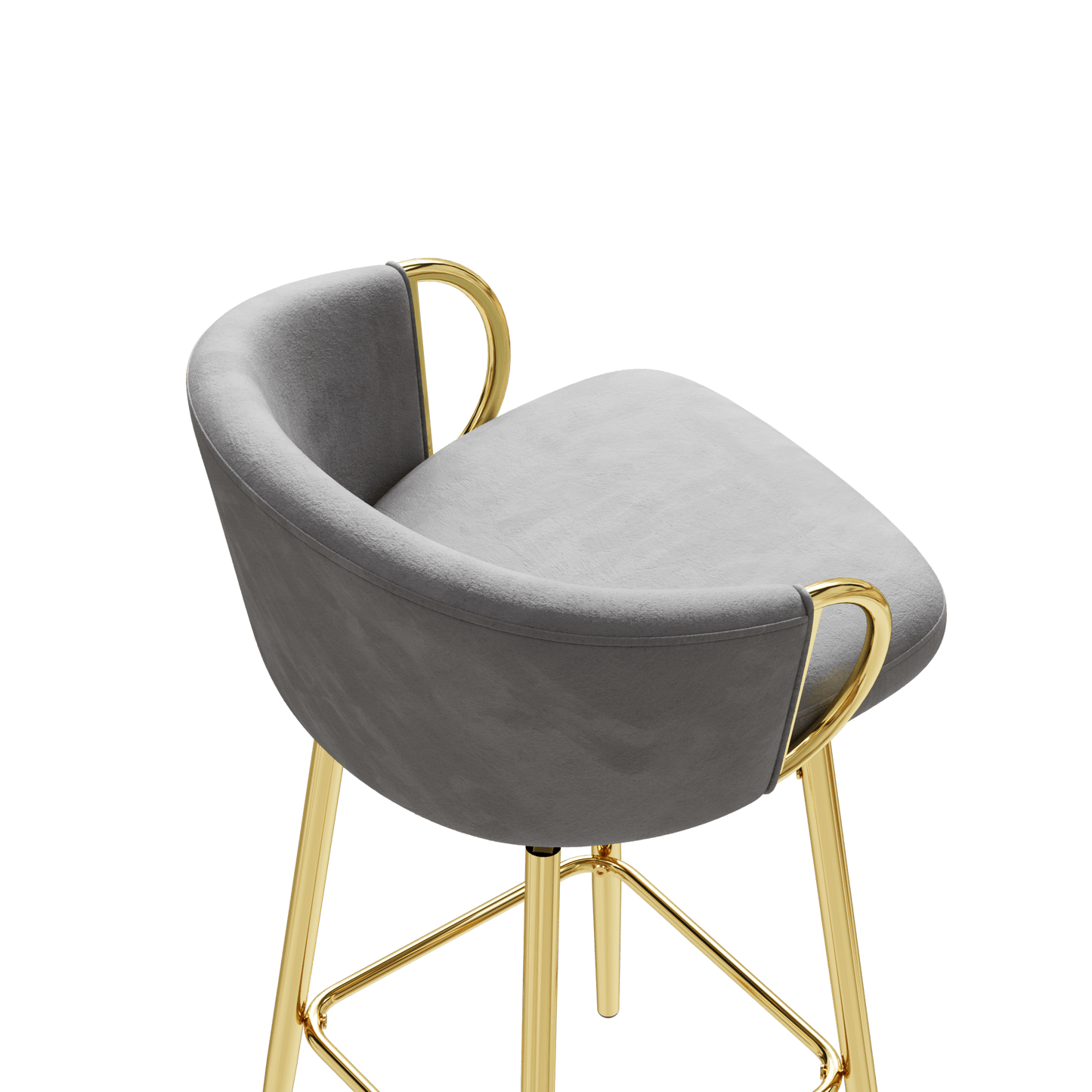Set Of 2 Modern High Bar Chairs Comfortable Stools For Kitchen Counter Dining Restaurant Grey