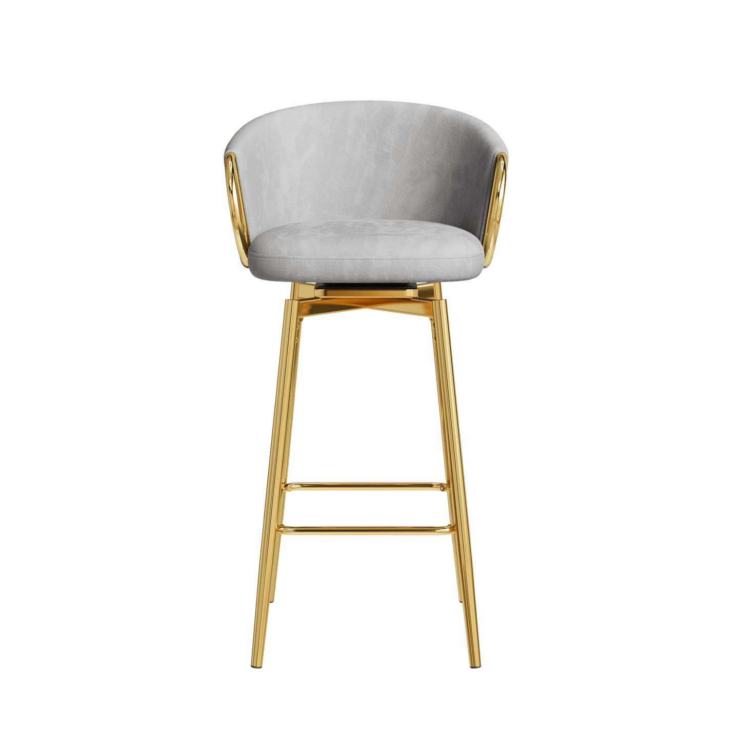 Set Of 2 Modern High Bar Chairs Comfortable Stools For Kitchen Counter Dining Restaurant Grey