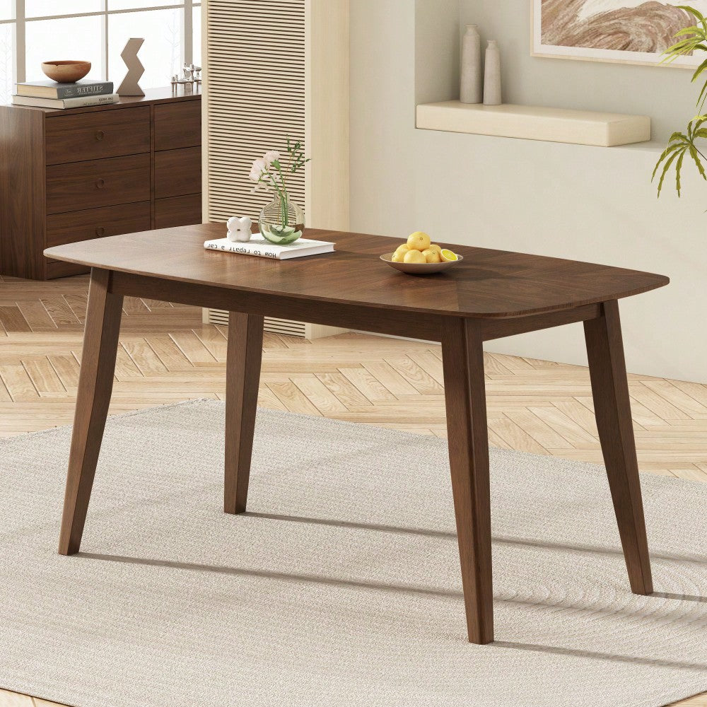 Elegant Walnut Wood Dining Table For Modern Home Decor