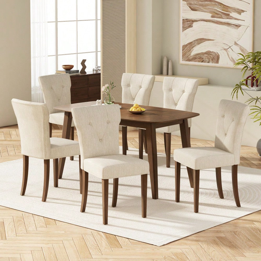 Elegant Walnut Wood Dining Table For Modern Home Decor