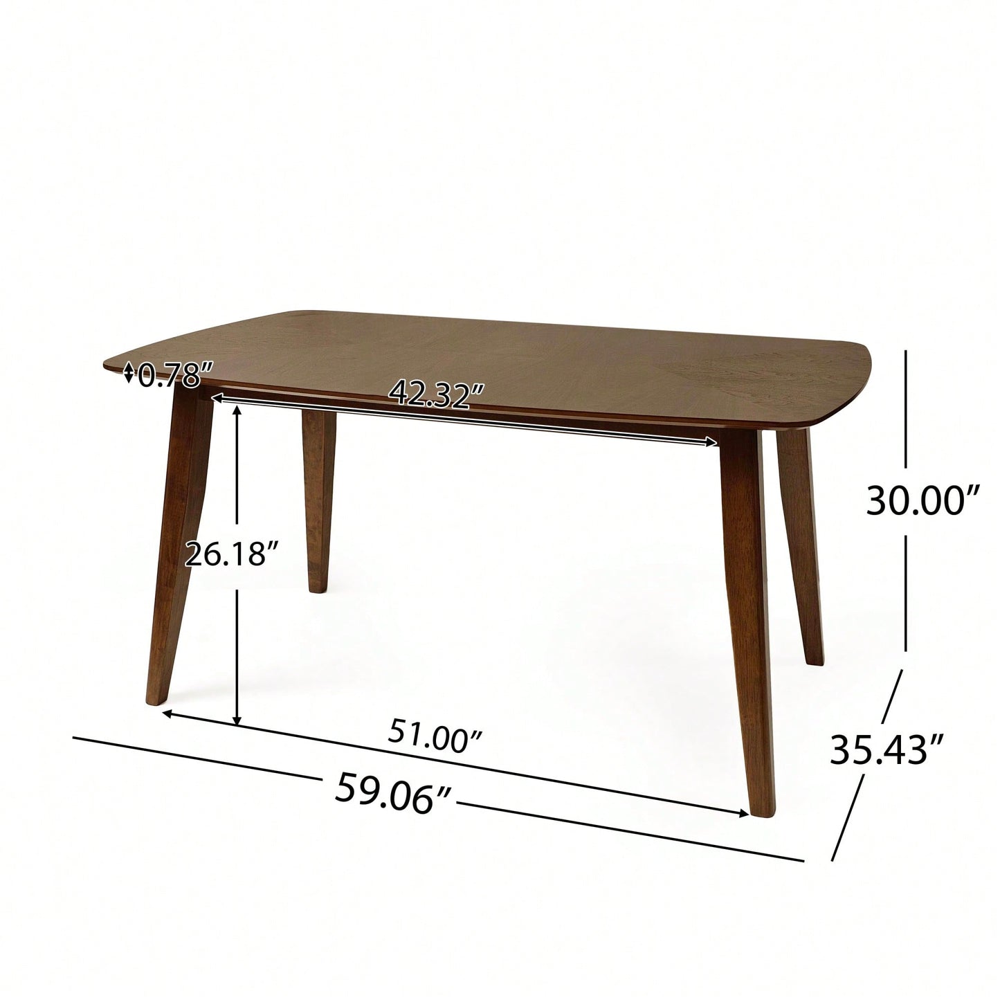 Elegant Walnut Wood Dining Table For Modern Home Decor