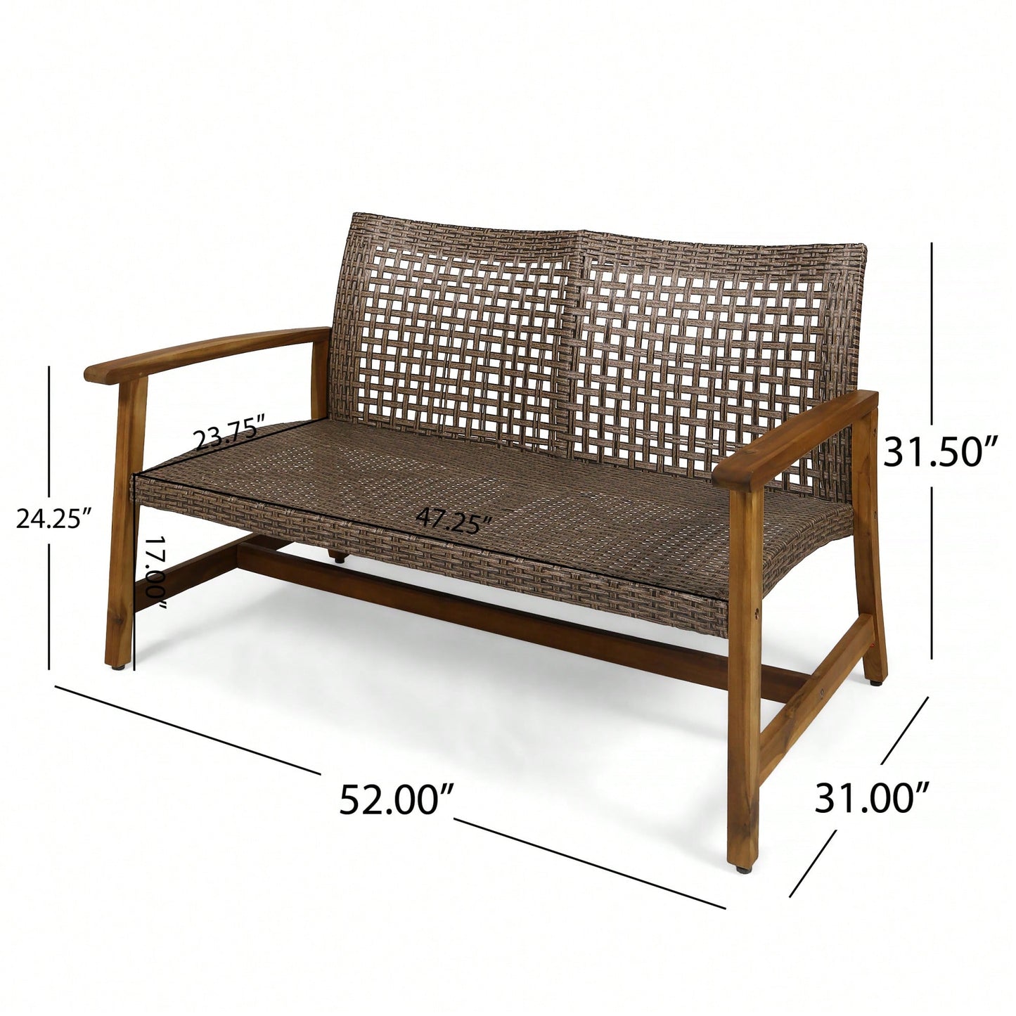 Cozy Outdoor Wicker Loveseat With Plush Cushions For Relaxing Patio Seating