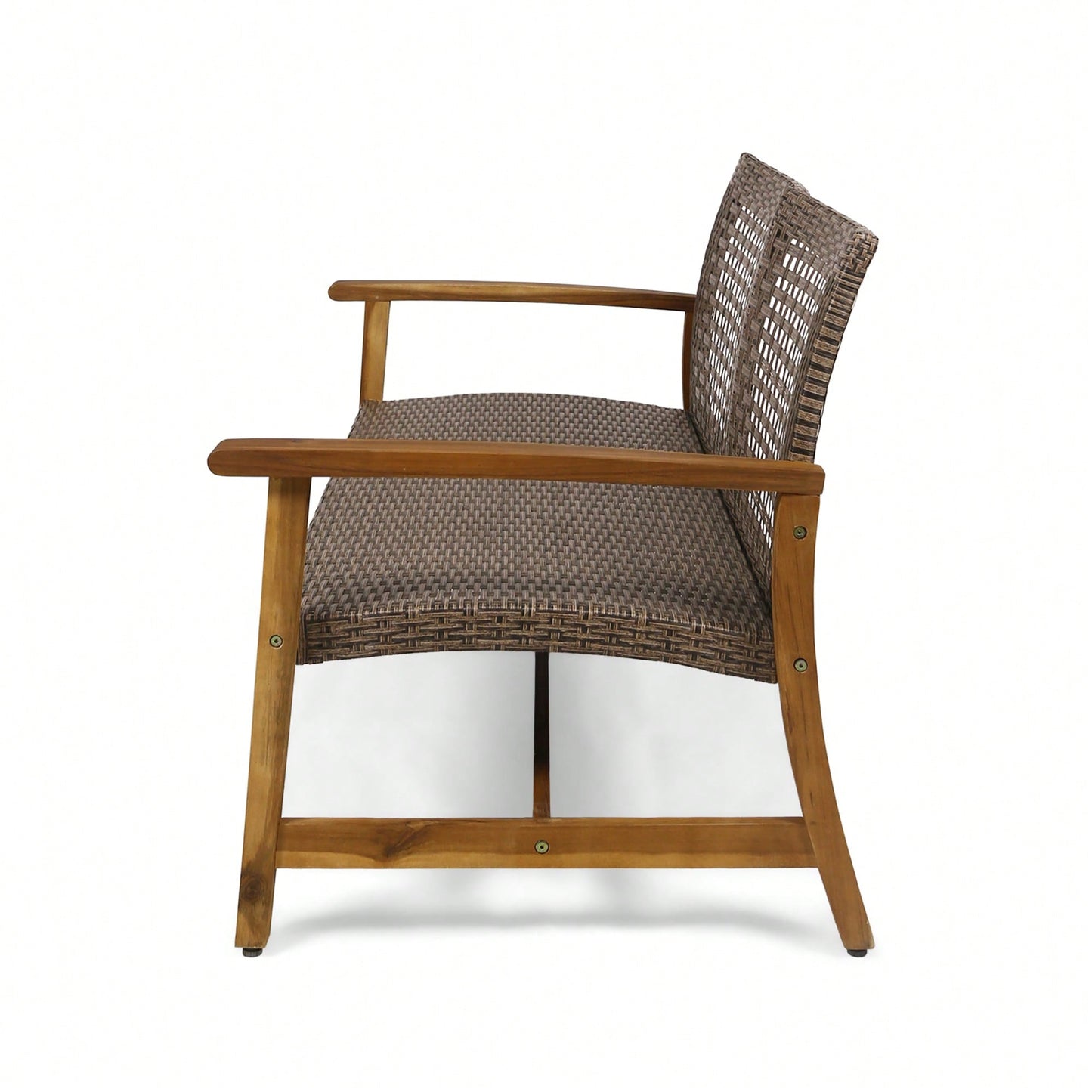 Cozy Outdoor Wicker Loveseat With Plush Cushions For Relaxing Patio Seating