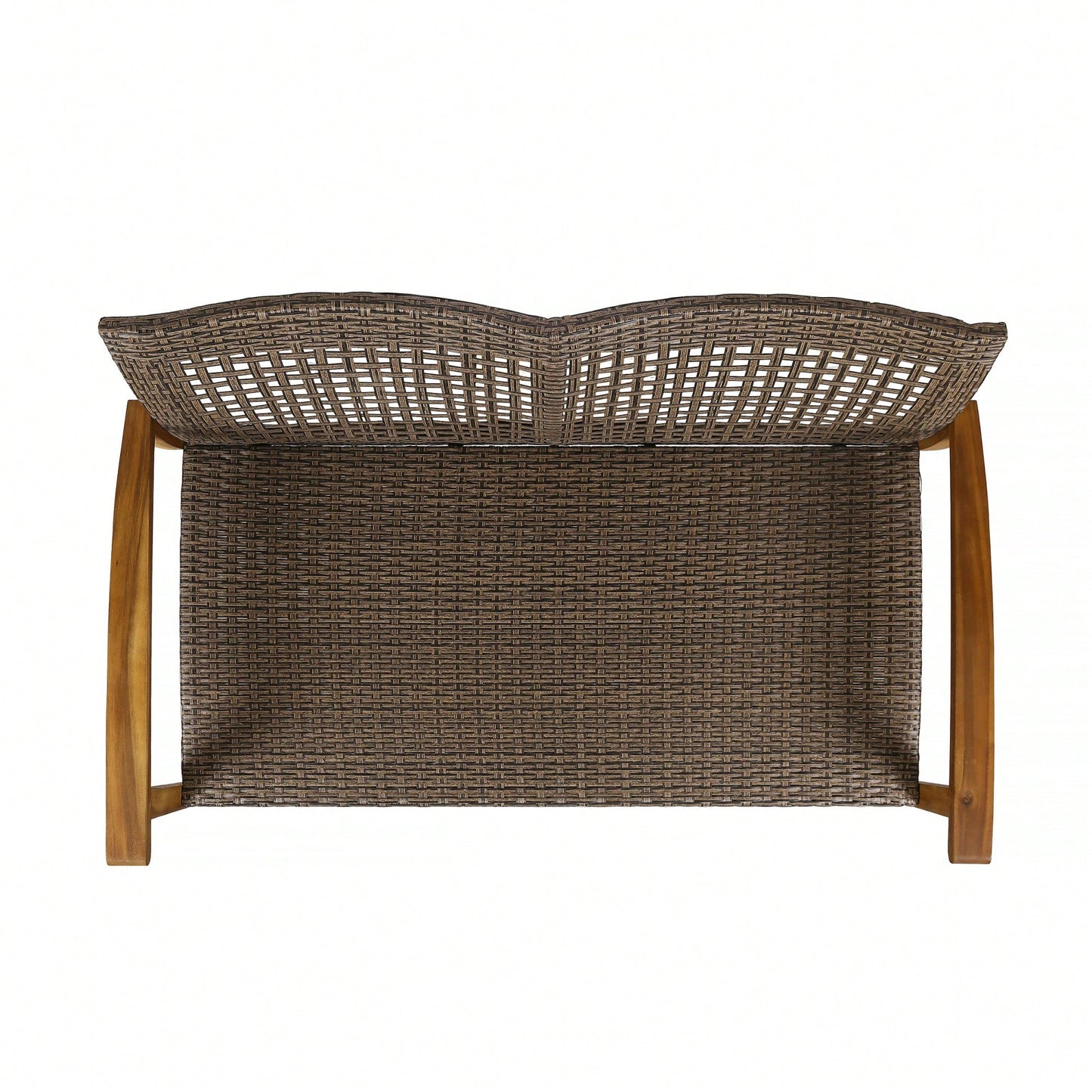 Cozy Outdoor Wicker Loveseat With Plush Cushions For Relaxing Patio Seating