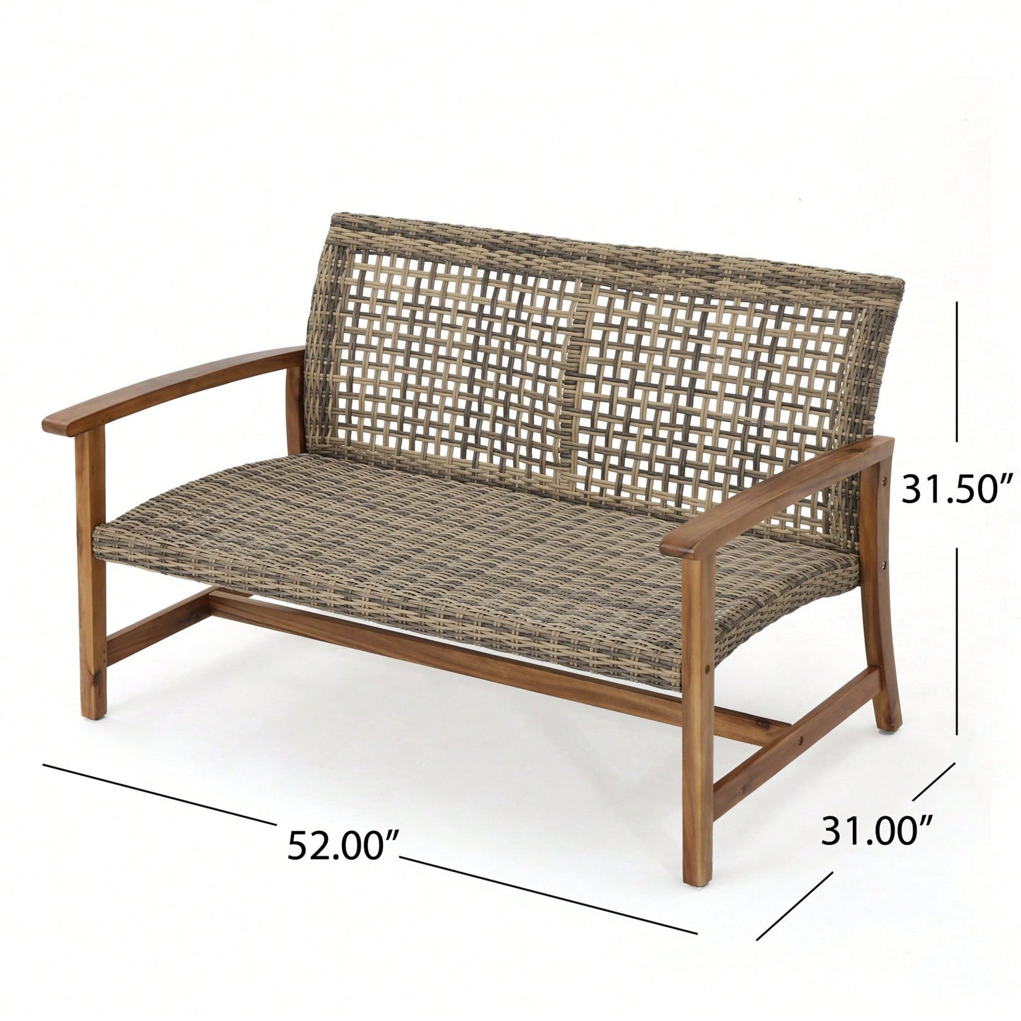 Cozy Outdoor Wicker Loveseat With Plush Cushions For Relaxing Patio Seating