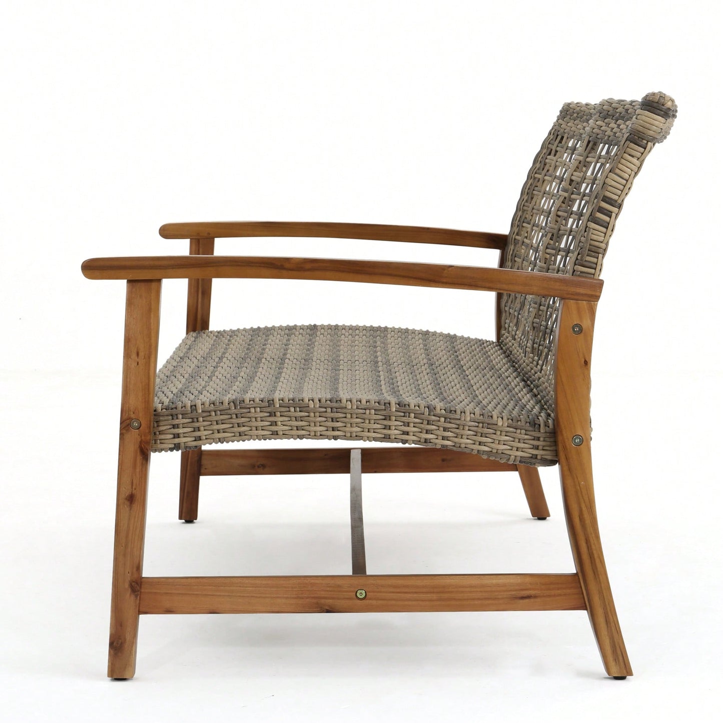 Cozy Outdoor Wicker Loveseat With Plush Cushions For Relaxing Patio Seating