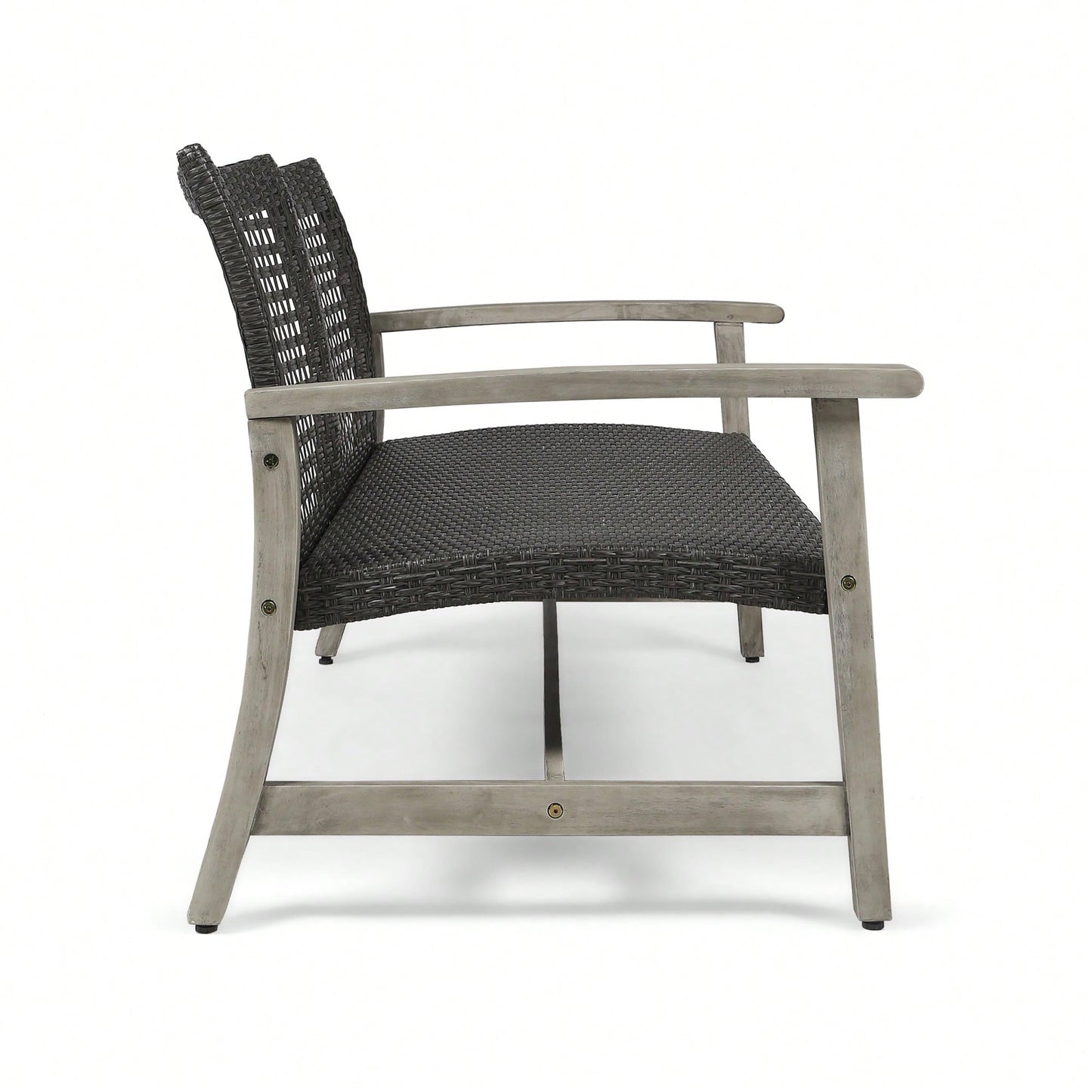 Cozy Outdoor Wicker Loveseat With Plush Cushions For Relaxing Patio Seating
