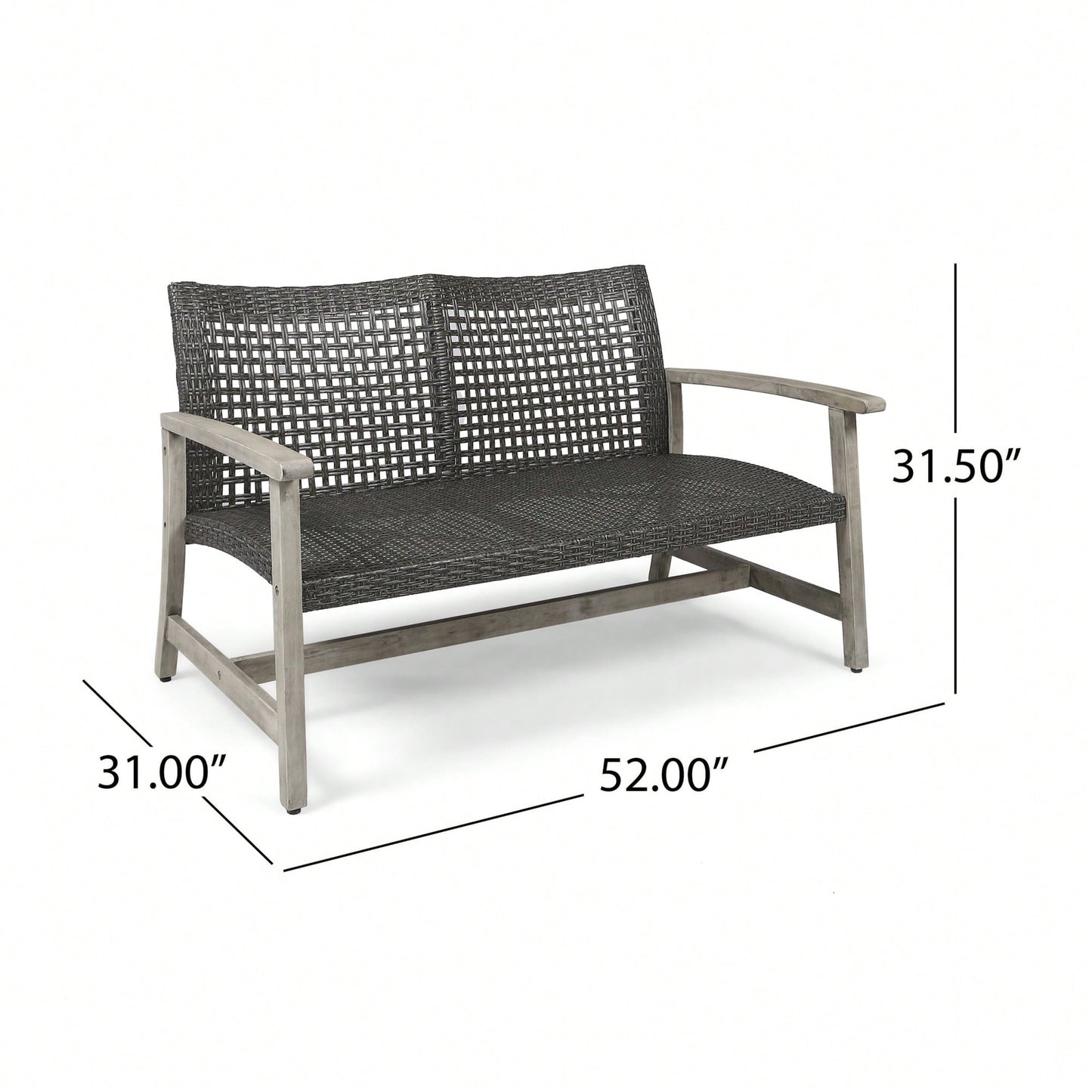 Cozy Outdoor Wicker Loveseat With Plush Cushions For Relaxing Patio Seating