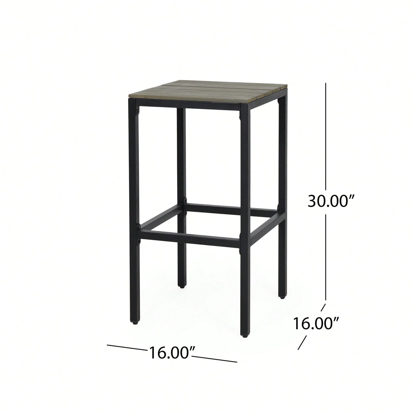 Set Of 2 Ezra Barstool Modern Industrial Design With Acacia Wood And Metal Frame