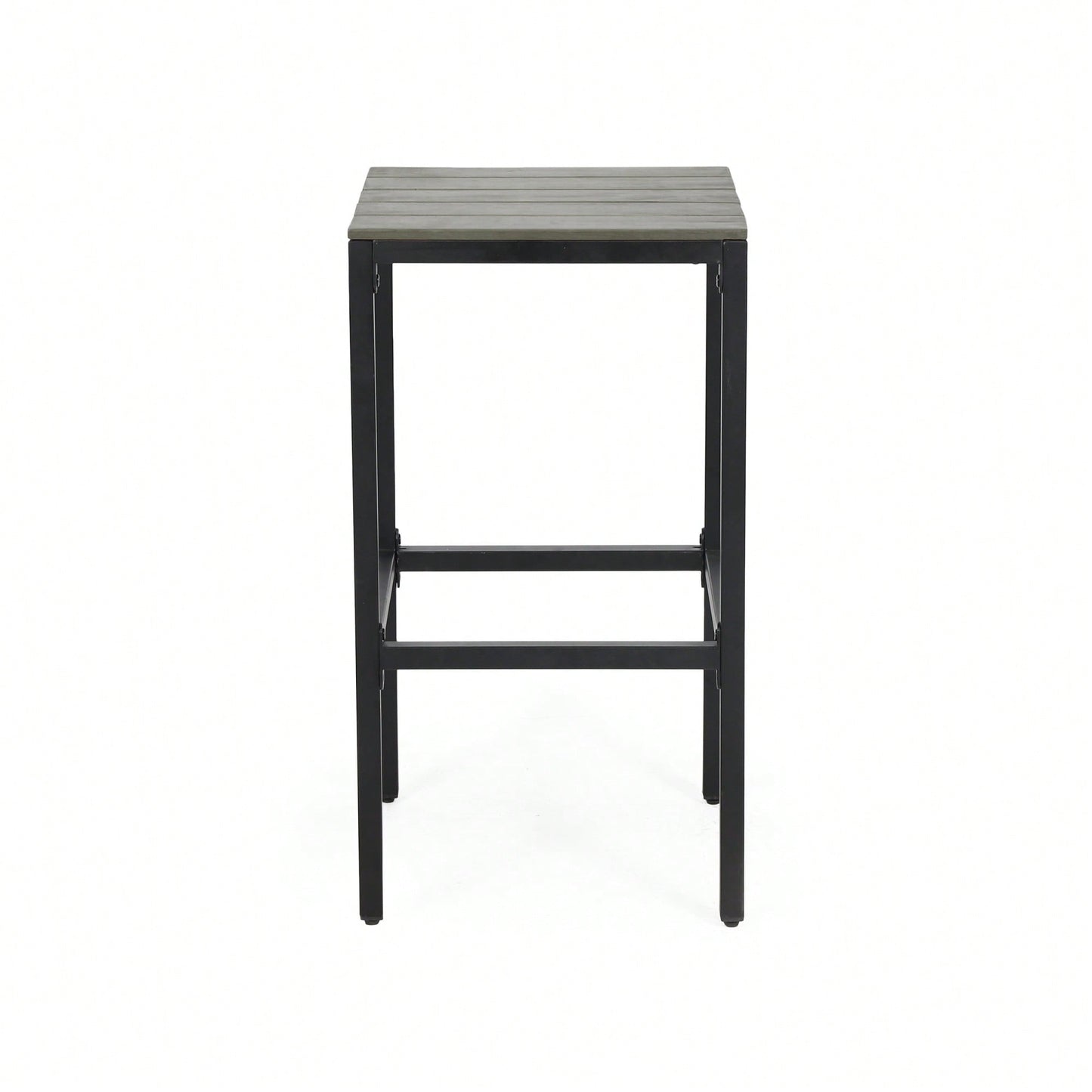 Set Of 2 Ezra Barstool Modern Industrial Design With Acacia Wood And Metal Frame