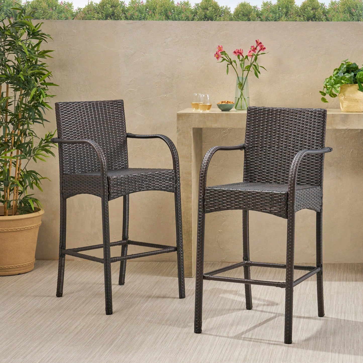 Set Of 2 Stylish Modern Barstool Chair For Dining And Kitchen Spaces