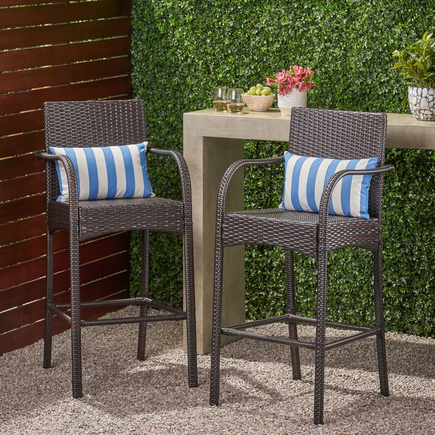 Set Of 2 Stylish Modern Barstool Chair For Dining And Kitchen Spaces