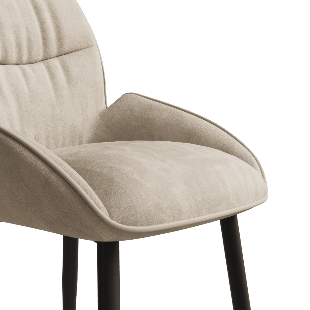 Elegant Velvet Dining Chair Set of 2 Modern Minimalist High Rebound Cushion Stable Metal Frame Silent Foot Pads for Home and Restaurant