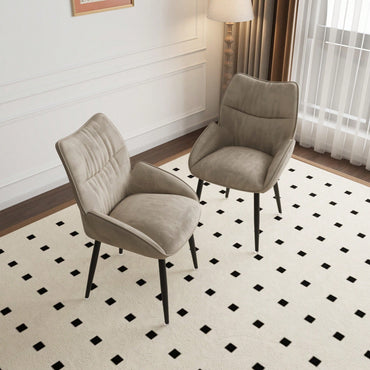 Elegant Velvet Dining Chair Set of 2 Modern Minimalist High Rebound Cushion Stable Metal Frame Silent Foot Pads for Home and Restaurant