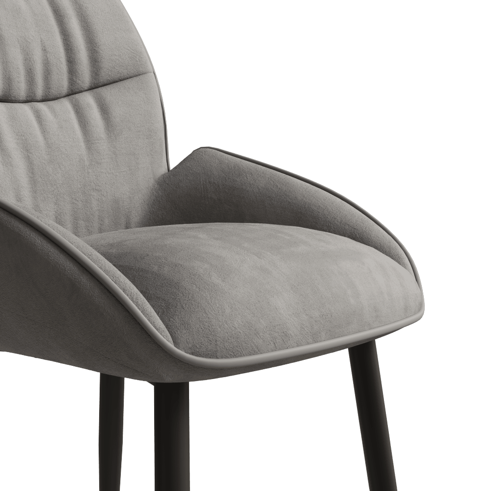 Elegant Velvet Dining Chair Set of 2 Modern Minimalist High Rebound Cushion Stable Metal Frame Silent Foot Pads for Home and Restaurant