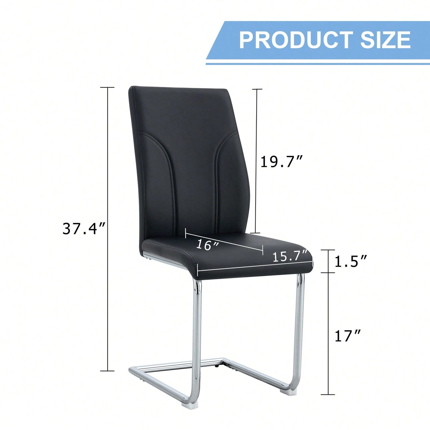 Elegant Set Of 4 White High Back Dining Chairs With PU Upholstery For Restaurants Kitchens And Living Rooms