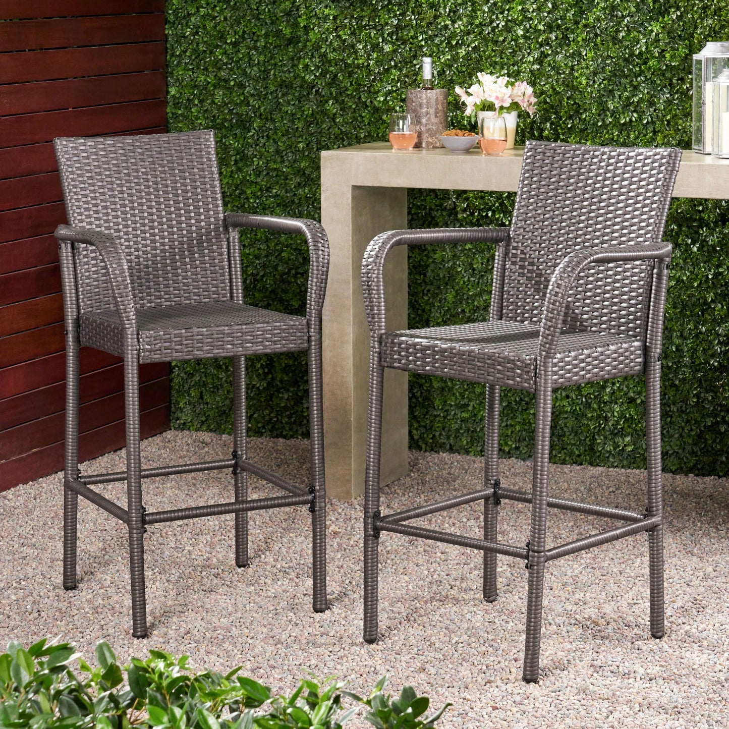 Set Of 2 Elegant Adjustable Height Barstool With Comfortable Upholstered Seat And Modern Design