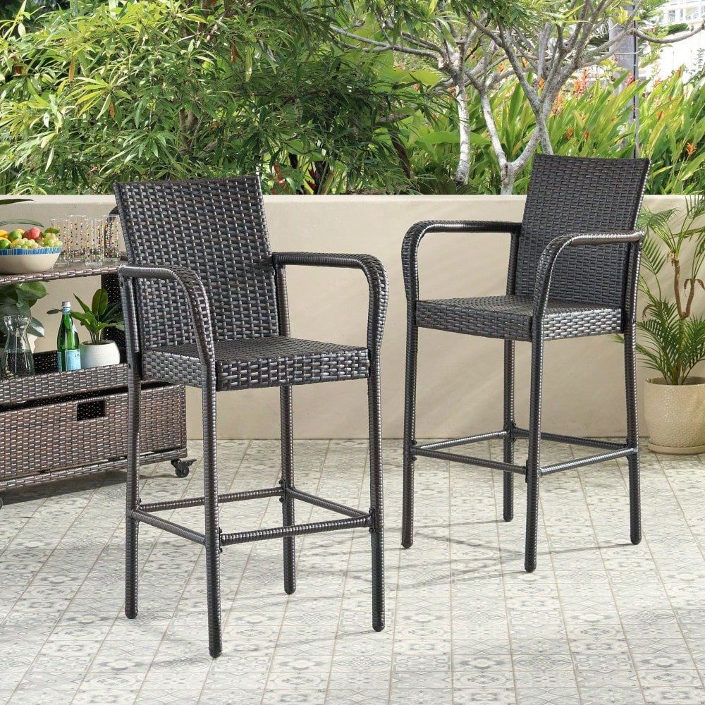Set Of 2 Elegant Adjustable Height Barstool With Comfortable Upholstered Seat And Modern Design