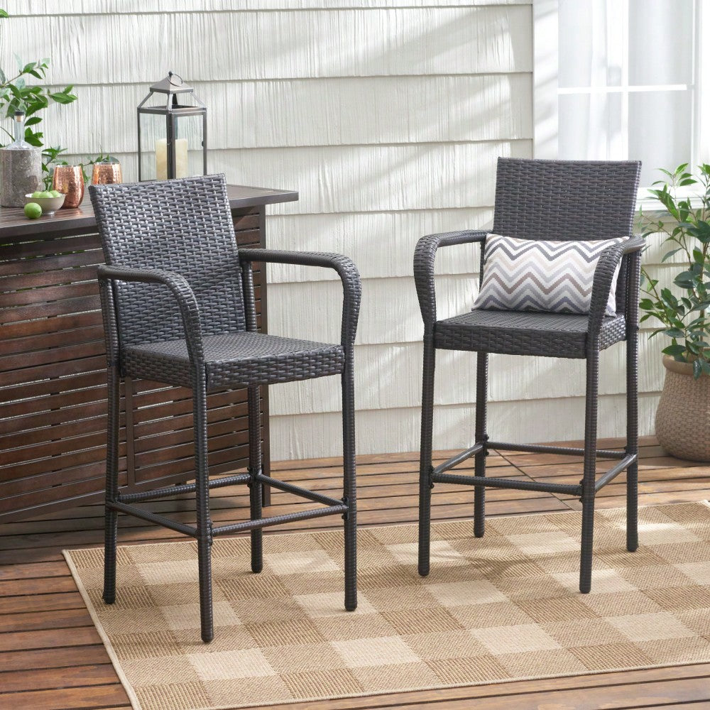 Set Of 2 Elegant Adjustable Height Barstool With Comfortable Upholstered Seat And Modern Design
