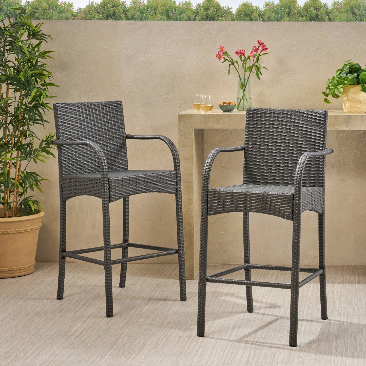Set Of 2 Stylish Modern Barstool Chair For Dining And Kitchen Spaces