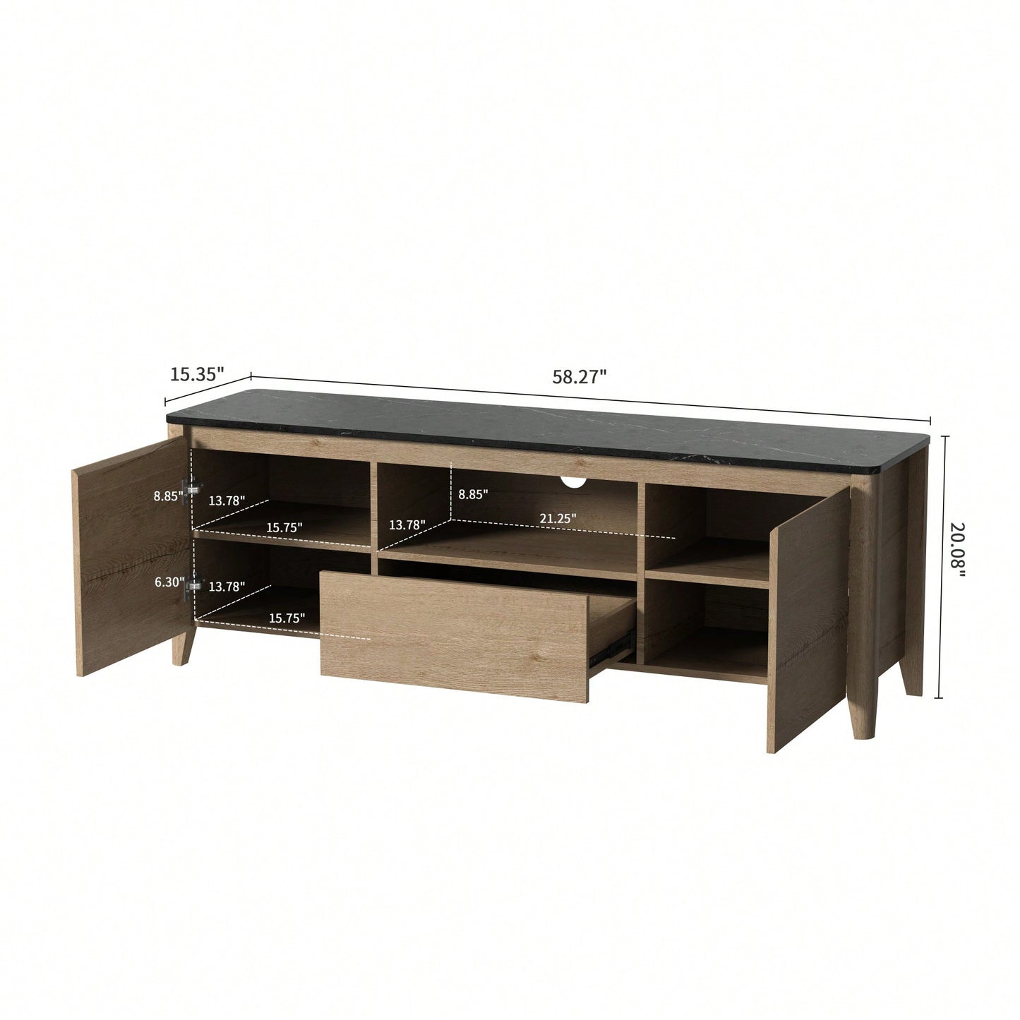 58 Inch LED TV Stand With Storage For Up To 80 Inch For Gaming And Living Room Entertainment Center