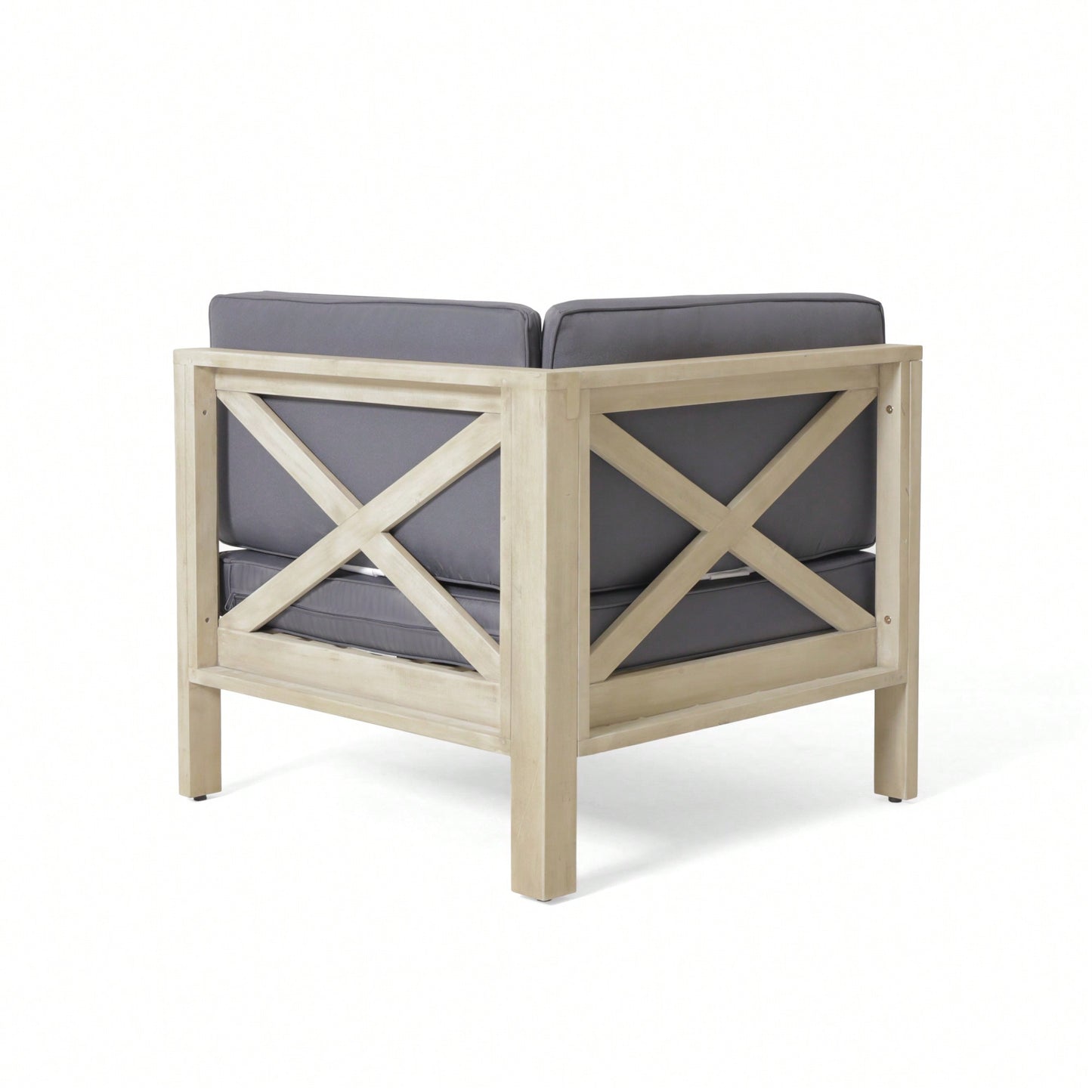 Light Grey X-Back Corner Chair For Stylish Living Spaces