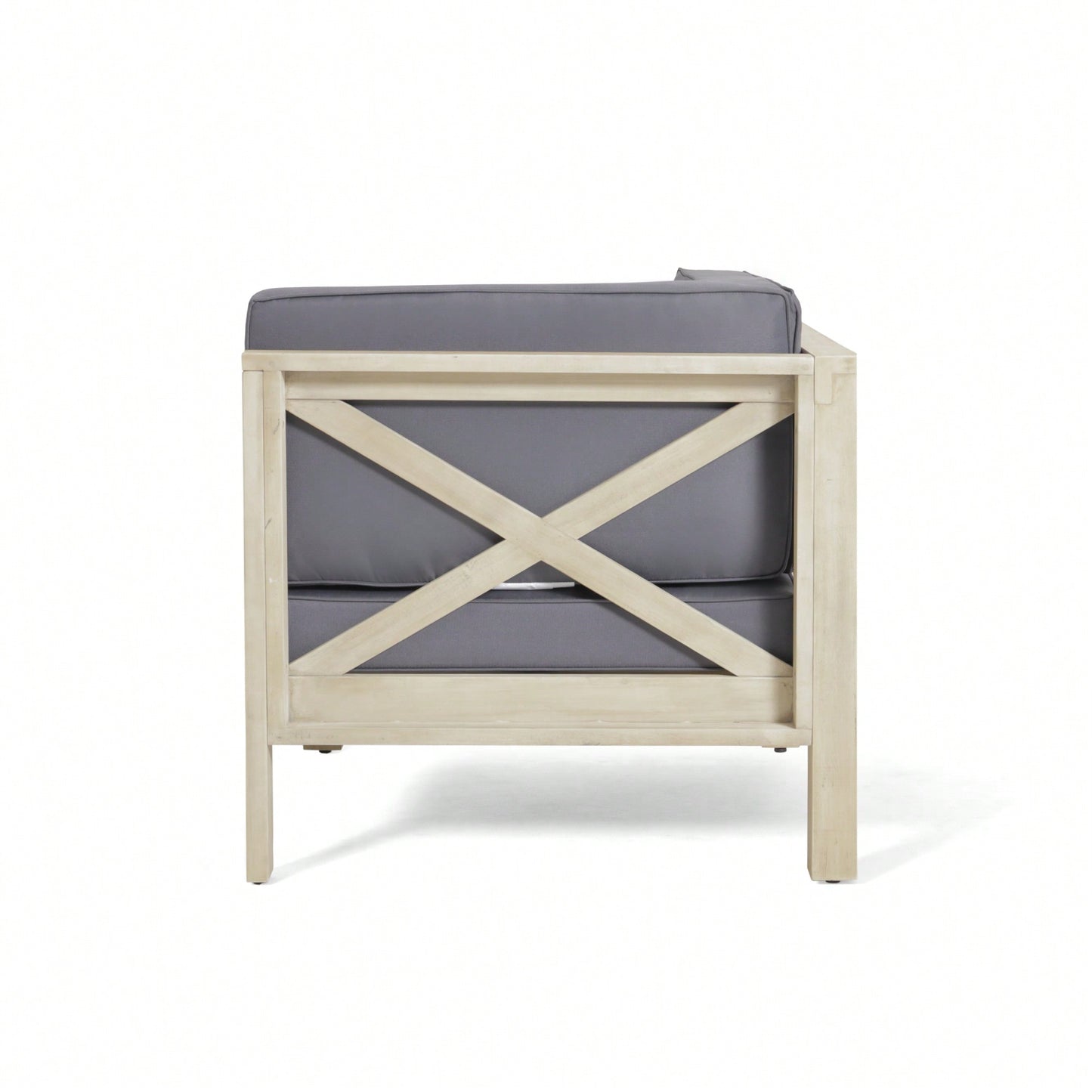 Light Grey X-Back Corner Chair For Stylish Living Spaces